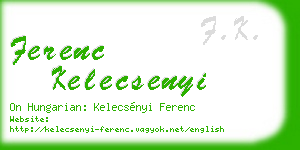 ferenc kelecsenyi business card